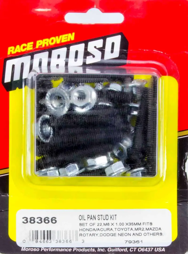 Moroso Oil Pan Stud Kit – Precision-Machined Fastener Set For High-Performance Engines (Model #38366) 1