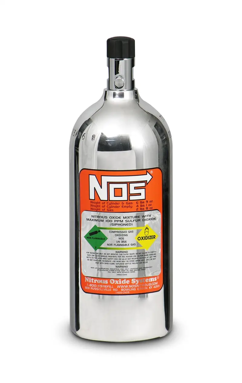Nitrous Oxide Systems (Nos) Mini Hi-Flow Nitrous Bottle – 2.5 Lb, Polished Aluminum 1