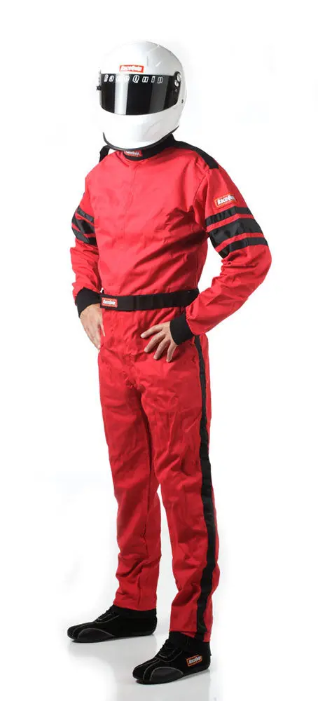 Racequip 110013 Single-Layer Red Racing Suit – Medium Fit 1