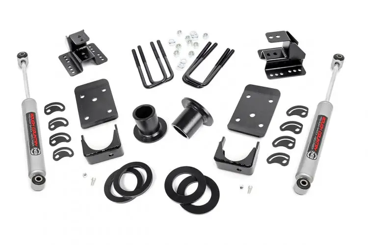 Rough Country 1–2 Inch Front / 4 Inch Rear Lowering Kit For 2007–2014 Chevy Silverado/Sierra 1500 2Wd 1