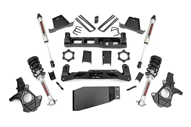 Rough Country 26471 7.5-Inch Lift Kit With Lifted Struts & V2 Shocks – 2007–2013 Silverado/Sierra 1500 1