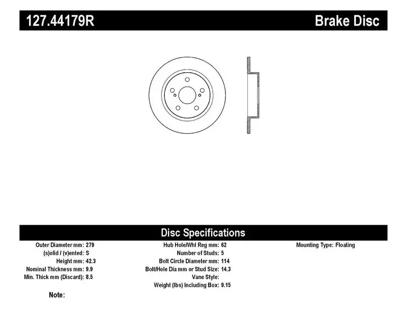 Stoptech 127.44179R Drilled & Slotted Rear Right Brake Rotor – Sport-Tuned Stopping Power 1