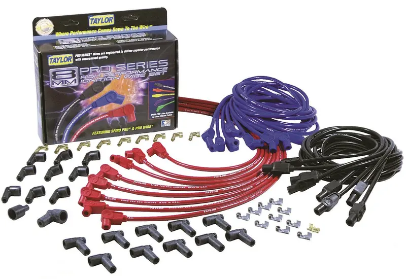 Taylor Cable Spiro-Pro Ignition Wire Set – 8Mm, Red Race-Fit With Spiro-Wound Core 1