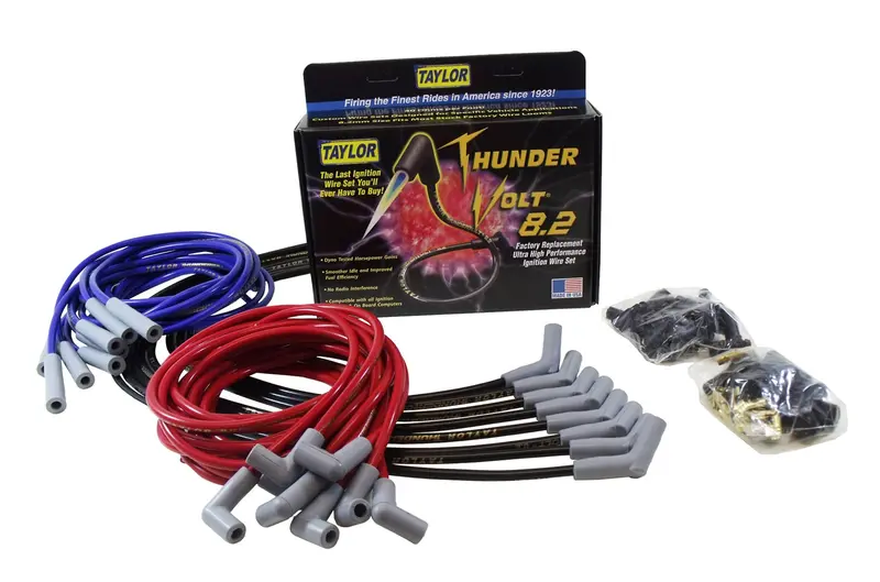 Taylor Cable Thundervolt 8.2Mm Ignition Wire Set – Red, 11.75" Length, 180° Plug Boots 1